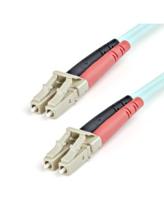 Cable de 1m de Fibra Óptica Multimodo OM3 LC a LC UPC - Full Duplex 50/125µm - para Redes de 100G - LOMMF/VCSEL - Pérdida Baja 